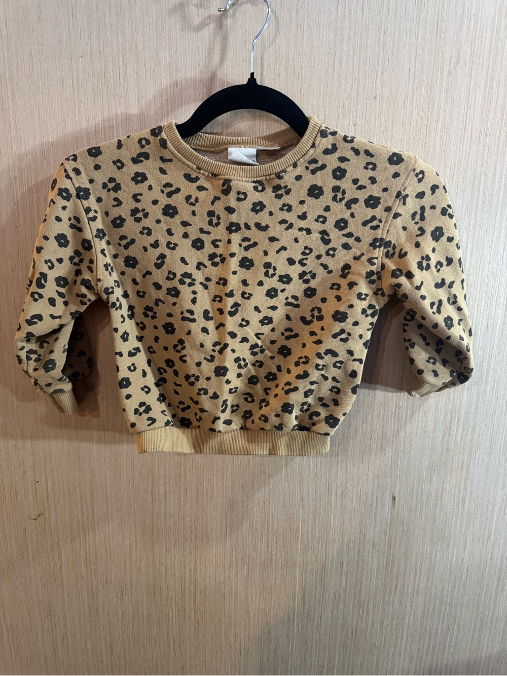 Kids' Zara Tan Leopard Print Pullover Sweatshirt Size 2-3 Years